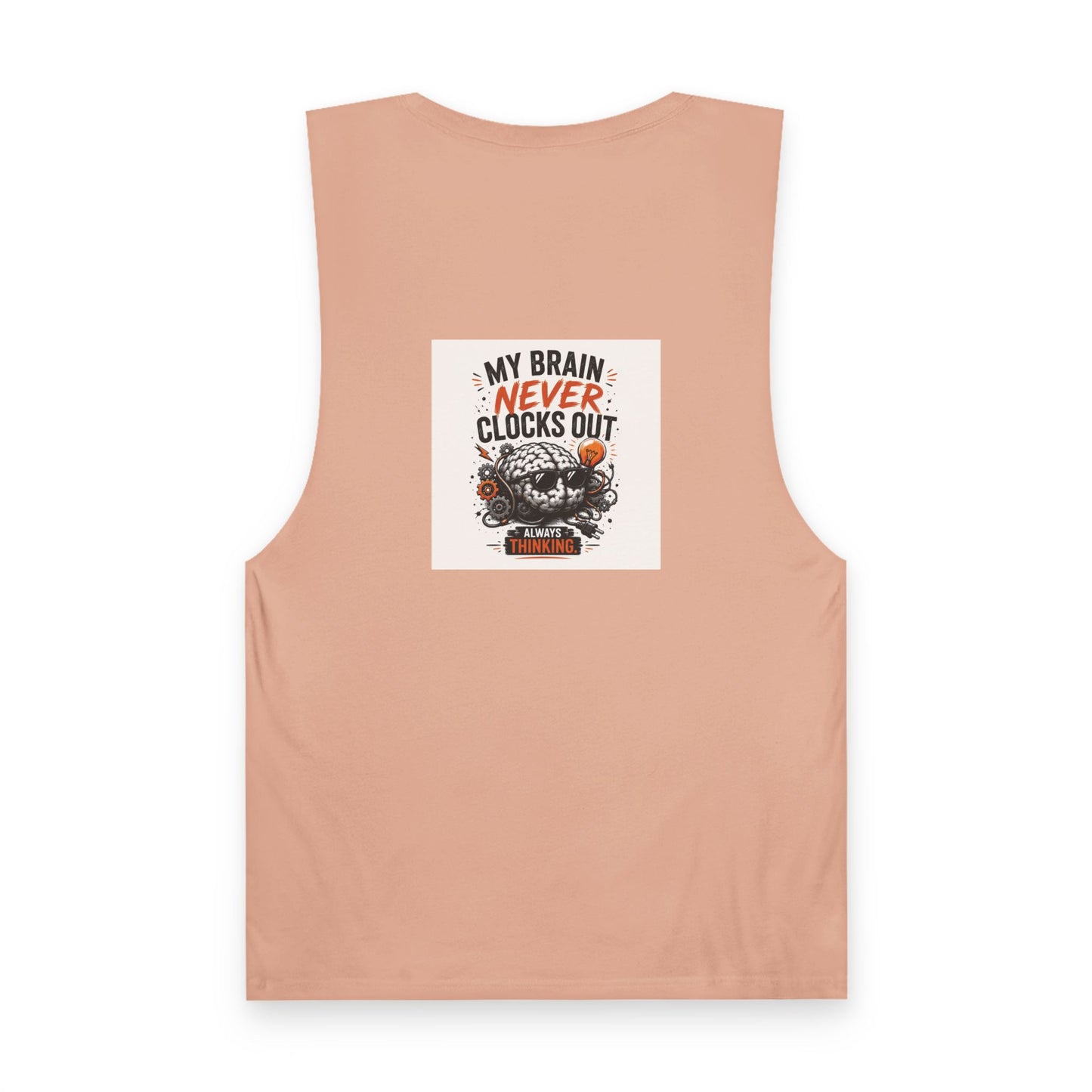 Tank — "My Brain Never Clocks Out" Graphic Tank Top for Thinkers